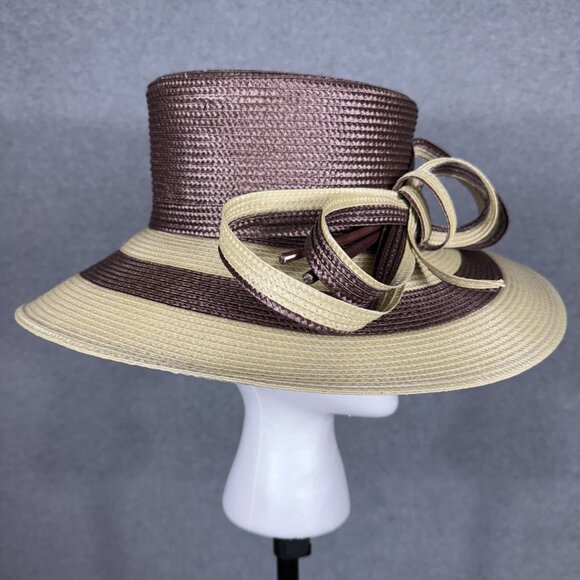 Kate Landry Hat: Coffee and Champagne Colored Hat (Kentucky Derby Style!)